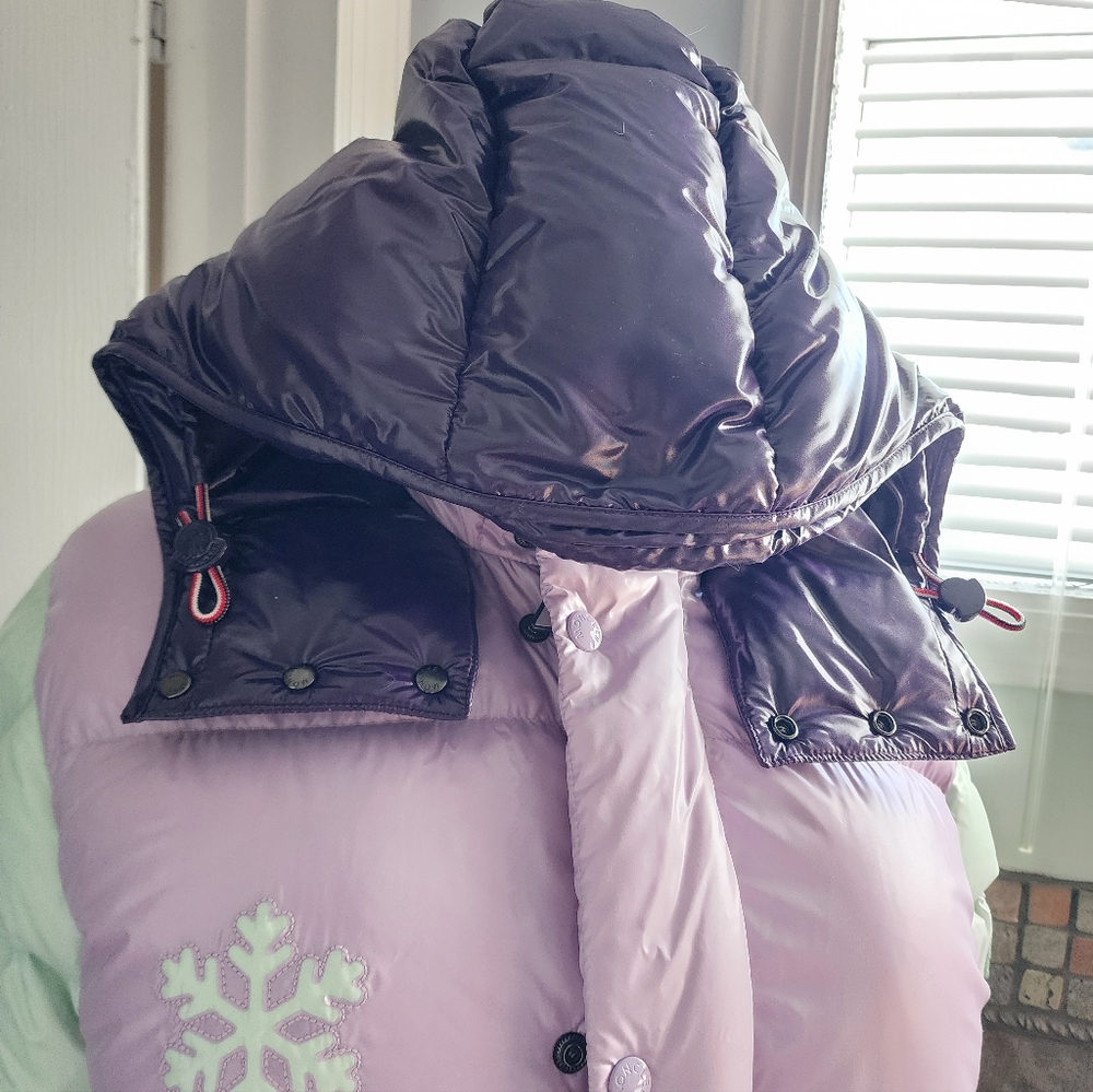 Moncler Lavender & Mint Colorblock Puffer Jacket with Hood - Picture 9 of 16